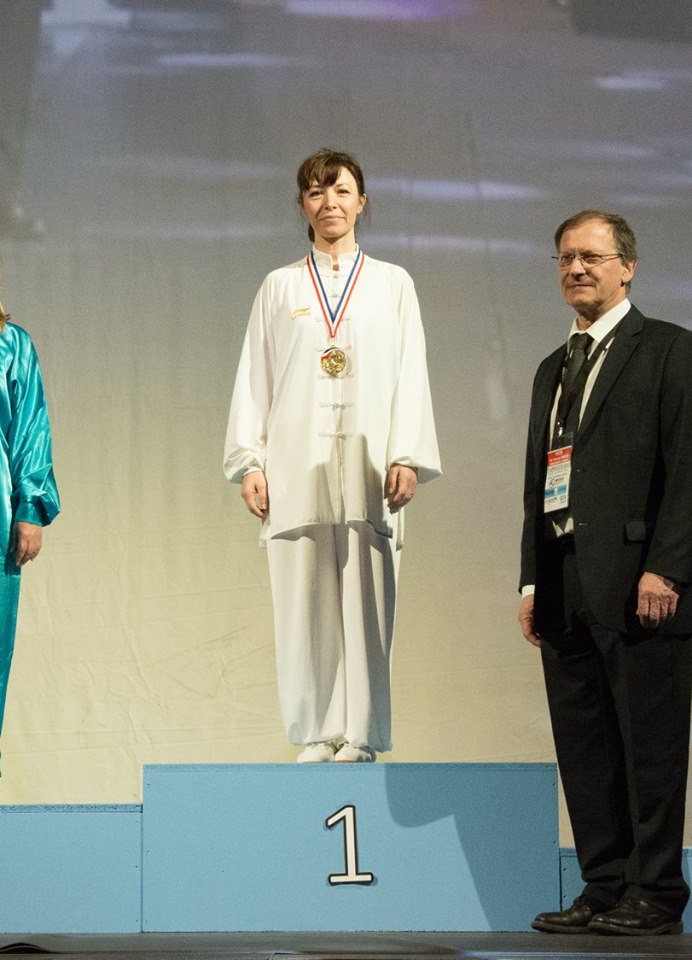 Podium Virginie GATELLIER Championne de France 2016 Wushu Taolu moderne forme 26 Yang Catgorie Vtrans