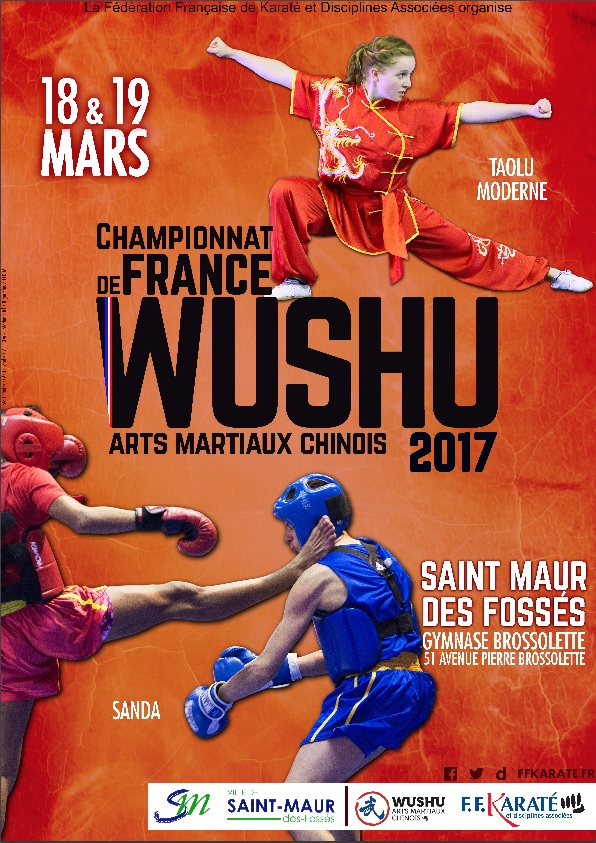 Championnat de France Sanda et Taolu Moderne le 18 et 19 mars 2017  St Maur des Fosss