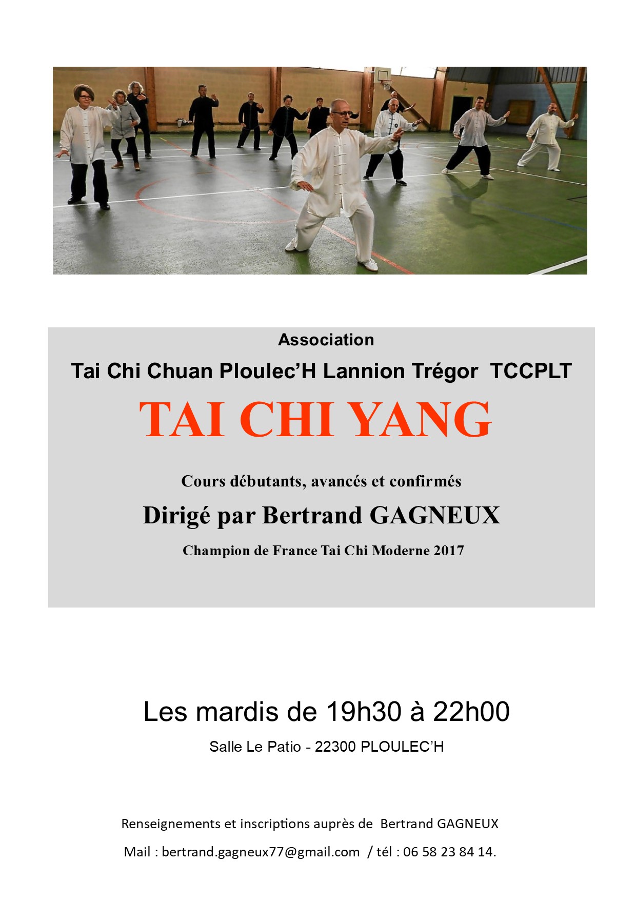Cours de Tai Chi Ploulec'H le mardi de 19h30  21h30