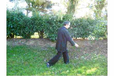 Ouvrir pied gauche, Pas droite, parade mains basses