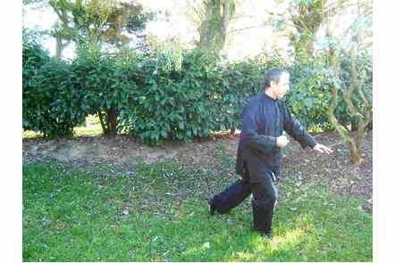 Ouvrir pied droit, pas gauche, coup de poing droit