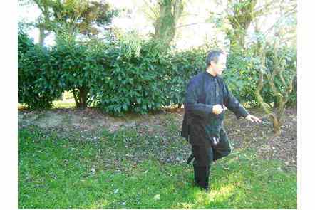 Ouvrir pied droit, pas gauche, coup de poing droit