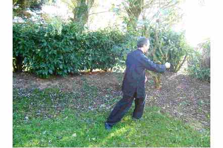 Ouvrir pied droit, pas gauche, coup de poing droit