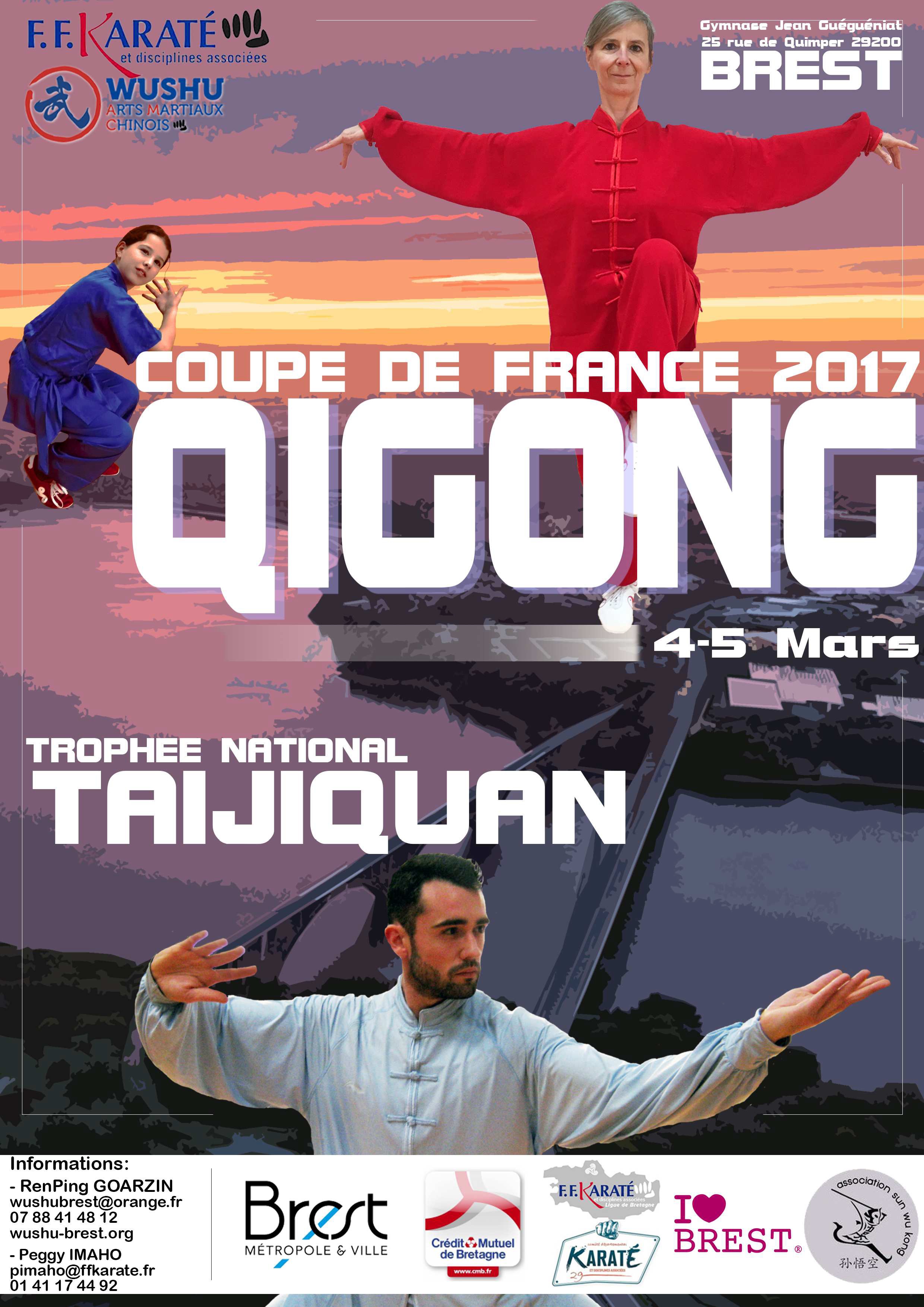 Coupe de France de Qi Gong et Trophe National de Tai Chi Bretagne Brest les 4 et 5 mars 2017
