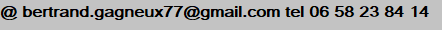 Bertrand GAGNEUX 06 58 23 84 14 be.gagneux@laposte.net