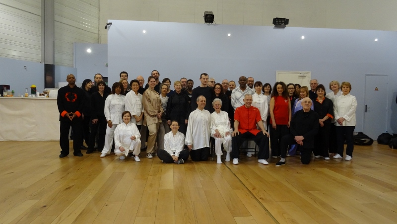 Le groupe au complet Stage Tai Chi Yang 06-03-2016 Emerainville Roger ITIER Bertrand GAGNEUX