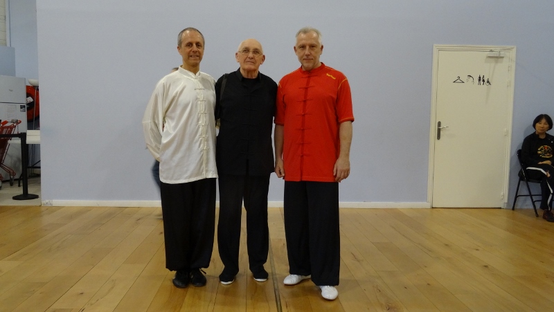 Avec Jean Claude GENTRIC Stage Tai Chi Yang 06-03-2016 Emerainville Roger ITIER Bertrand GAGNEUX
