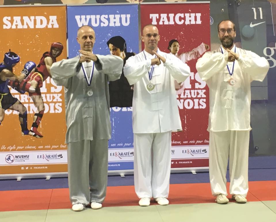 Podium Championnat IDF de Taolu Moderne Bertrand GAGNEUX-Philippe VAUMORON-Sbastien LALARDIE